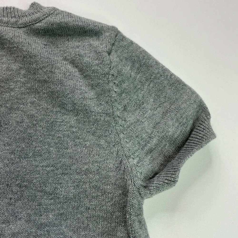 The Children's Place Grey Sweater Dress Kids 5/6 Pink Sequin Heart Short Slv